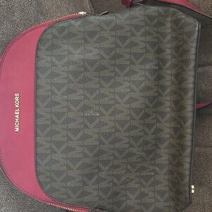 Michael Kors Burgundy and Brown Women's Backpack